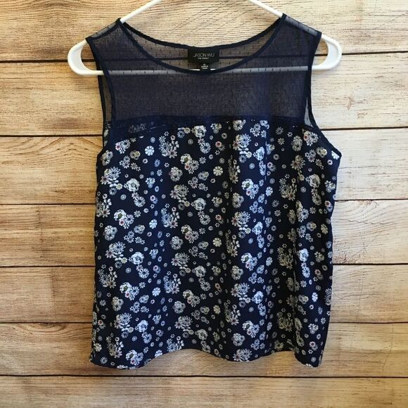 JASON WU FOR TARGET SLEEVELESS TOP IN NAVY BLUE - Picture 1 of 5